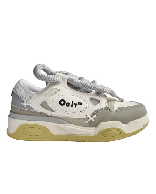 Velociti Ogiy Grey Chunky Sneakers for Men Side View

