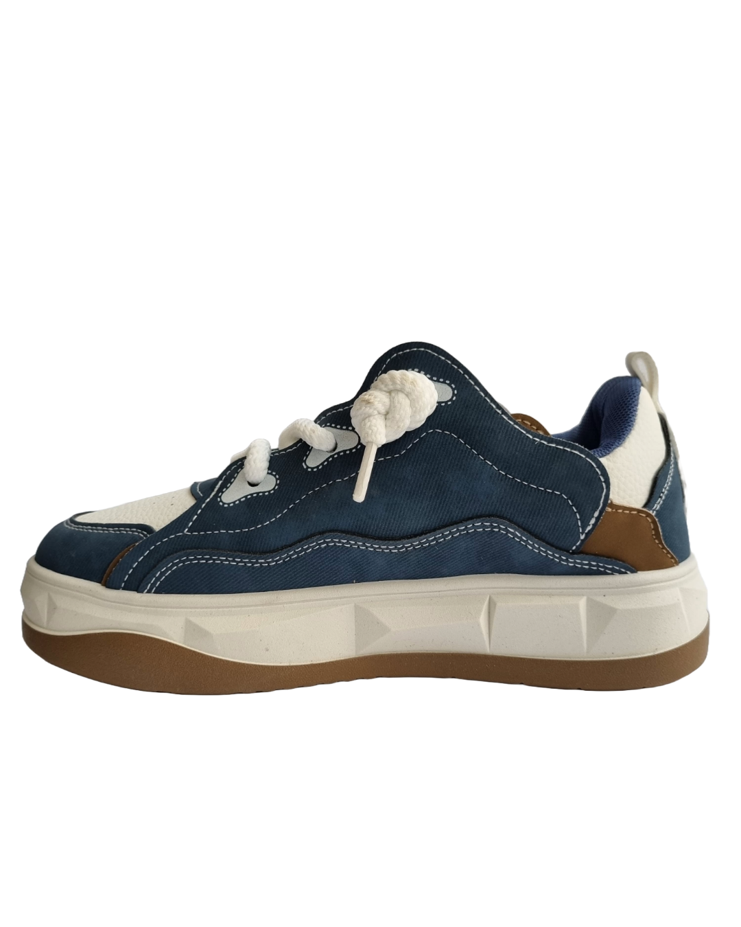 Stylish blue casual sneakers 

